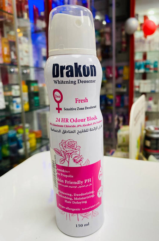 DRAKON WHITENING DEOSENSE SPRAY FRESH 150ML